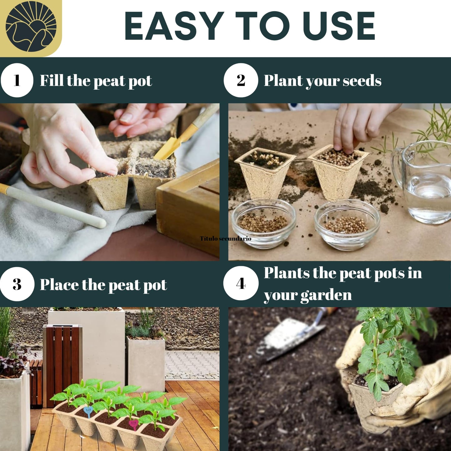 SunVara Peat Pots for Seedlings 300 Pcs, Biodegradable Seed Starter Pots with Drainage Holes, Nursery Germination Pots for Vegetables, Herbs, Flowers – Indoor Outdoor Garden