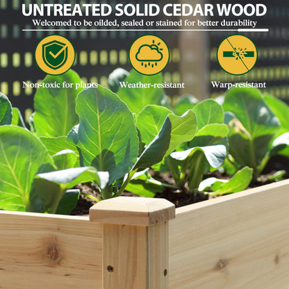 Yardenaler 72x23x30in Raised Garden Bed with Legs, 2x6FT Outdoor Elevated Wood Planted Box with Divider Panel & Drainage Hole for Vegetable Flower, Backyard and Patio, Natural
