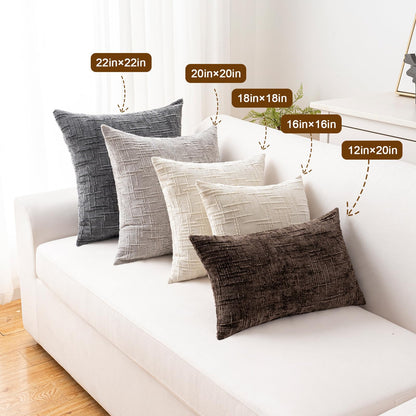 ZSkogur Decorative Throw Pillow Covers 22x22 Inch Set of 2, Soft Solid Farmhouse Chenille Couch Pillows, Spring Pillow Covers for Couch Sofa Bed Living Room Home Decor Pillowcase, Rust