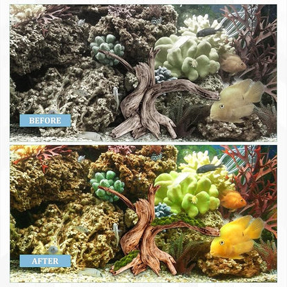 CZFSWT 2Pcs Driftwood for Aquarium, 3.93-5.9" Driftwood Decor, Drift Wood for Fishtank Suitable for Fish Tank Decorations and Reptile Habitats