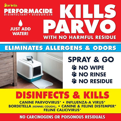 STAR BRITE Performacide 1 Gallon Refill (3 Pack) – Kills Parvo Virus, Ideal for Veterinary Hospitals & Kennels