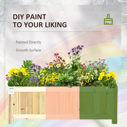 Outsunny Foldable Raised Garden Bed, Wooden Planter Box, Herb Garden Planter with Drainage Holes, for Backyard, Patio to Grow Vegetables, Herbs, and Flowers, 28'' x 12'' x 10"
