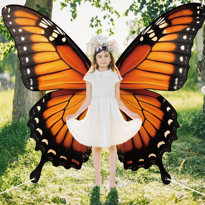 Butterfly Wings Backdrop Decoration Spring Monarch Butterfly Decor Photograph Background VBS Large Butterflies Party Hanging Banner Birthday Supplies for Women Girl Halloween Booth Photo Props Wall