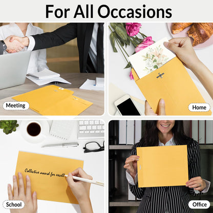 SUNEE Envelops, 10"x13" Brown Kraft Envelopes with Clasp Closure, 28-lb Paper Mailing Envelopes, 20 Count, Great for Filing, Storing or Mailing Documents