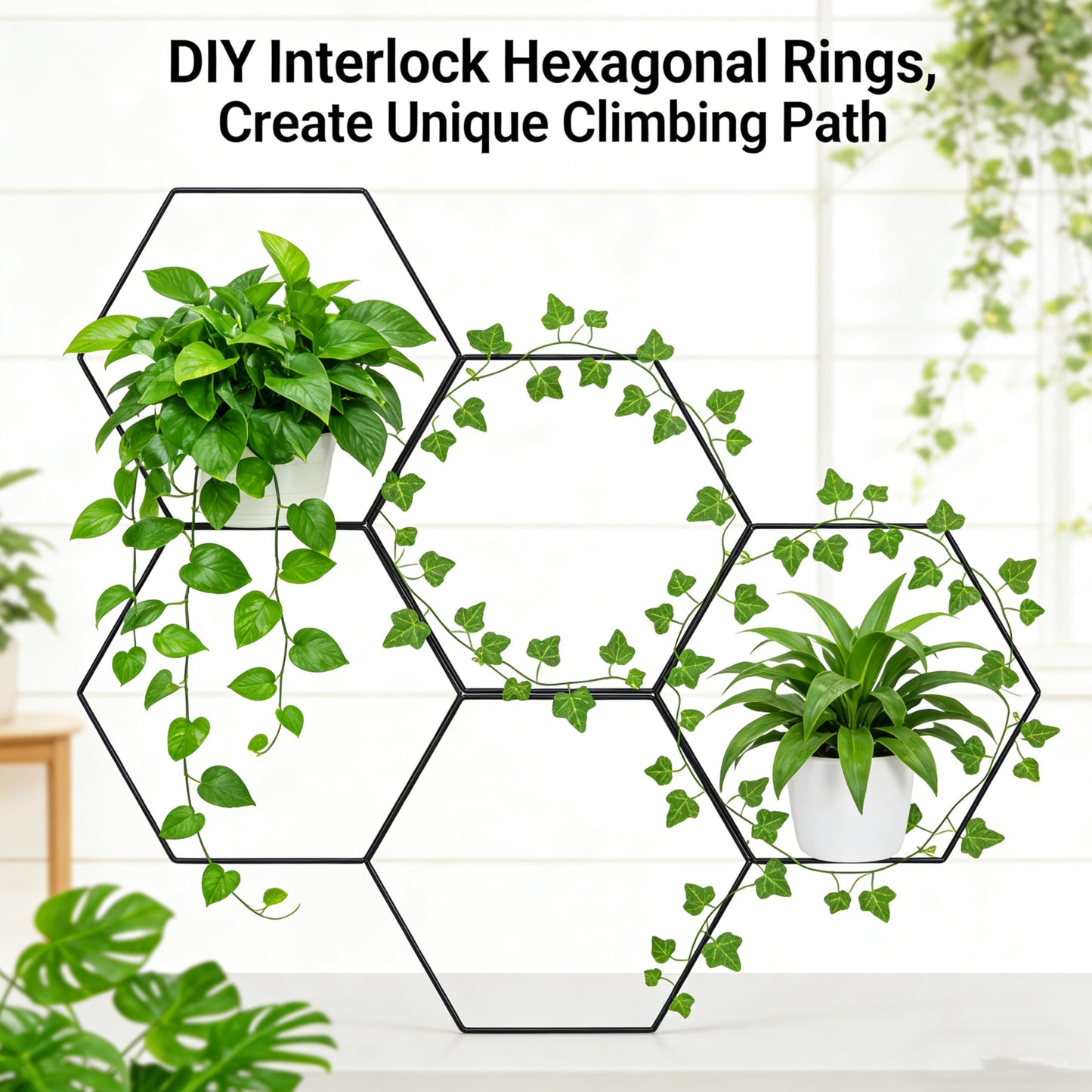 Wall Trellis Indoor, Garden Trellis Plant Accessories Sturdy Wall Trellis for Indoor Climbing Plants, Practical Plant Accessories with Stable Support for Pothos, Ivy, Monstera & More Houseplants
