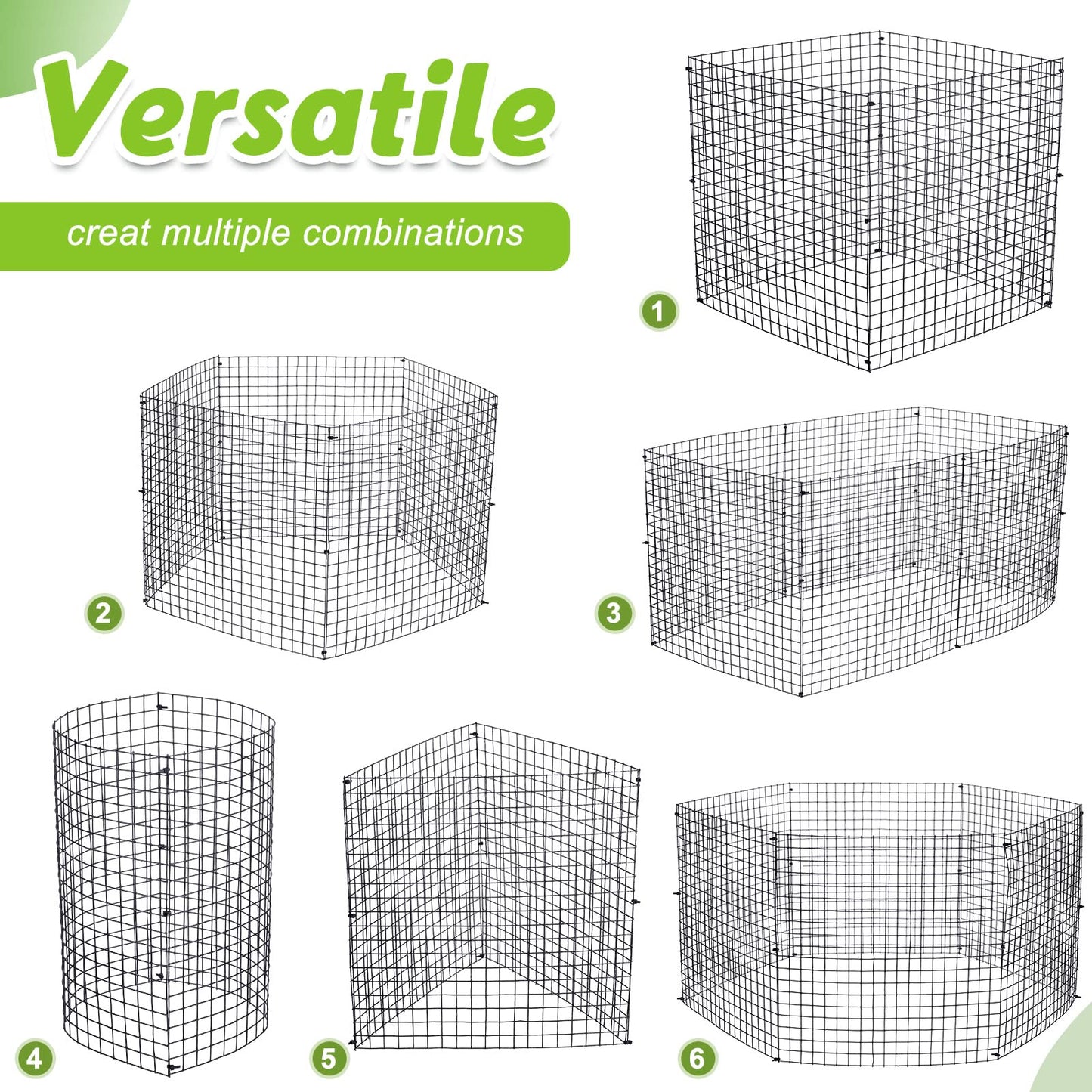 Zubebe 5 Pack Small Wire Plant Protectors Square Plant Protectors from Animals Mesh Cage Chicken Wire Cloche for Shrubs and Vegetables with Ground Stakes and Nylon Ties (12 x 12 Inch)