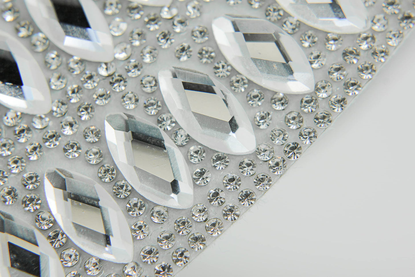 Flower Placemat, Stunning Glass Rhinestones, Protective Felt Back, for Formal Dining Tables Setting, Events, Wedding, Silver, 15", Sold Individually