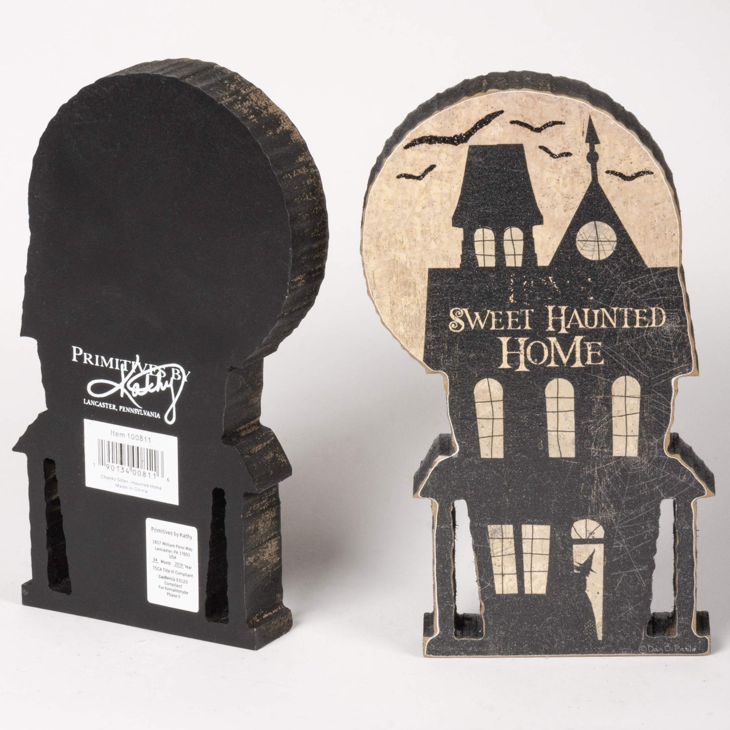 Primitives by Kathy Chunky Shelf Sitter, 4.75 x 8-Inch, Sweet Haunted Home