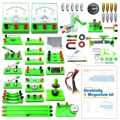 EUDAX School Physics Labs Basic Electricity Discovery Circuit and Magnetism Experiment Kits for High School Students Electromagnetism Elementary Electronics