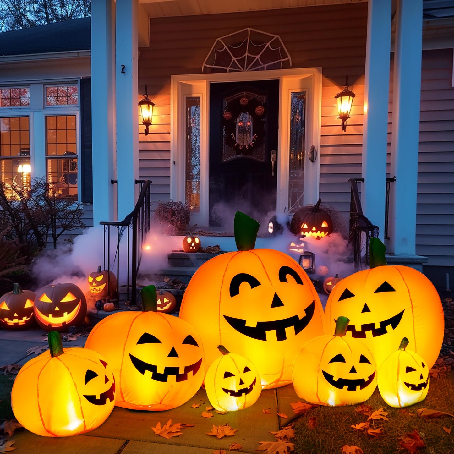 TISEJOY 7.5FT Halloween Inflatables Outdoor Decorations Pumpkin, Halloween Decorations Blow Ups Pumpkin Decor for Yard,Party,Garden