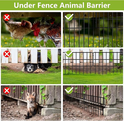 42.5ft(L) x 13in(H) Animal Barrier Fence, 30 Panels No Dig Fence, Garden Fence Barrier for Bottom, Rabbit Fence for Garden, Dog Fences Barrier, Rustproof Metal Fences Border for Outdoor