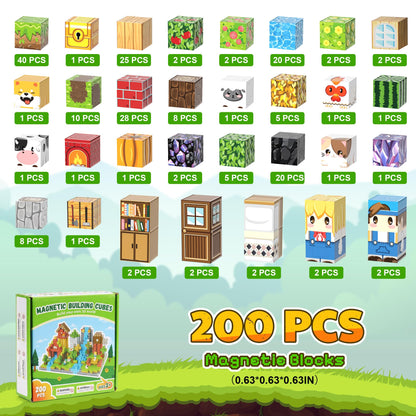 Fitrobust 100PCS Magnetic Blocks, Magnetic Building Blocks, 0.78in Magnetic Building, STEM Game Stacking Toys for Kids, Birthday Gifts for Boys and Girls Age 3+ Years Old
