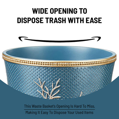 Zahari Home Decorative Trash Can for Bathroom, Office & Bedroom - 2.1 Gallons Stylish & Small Trash Can for Dorms, Desktop & Restroom - Chic Waste Basket for Compact Spaces, Capri