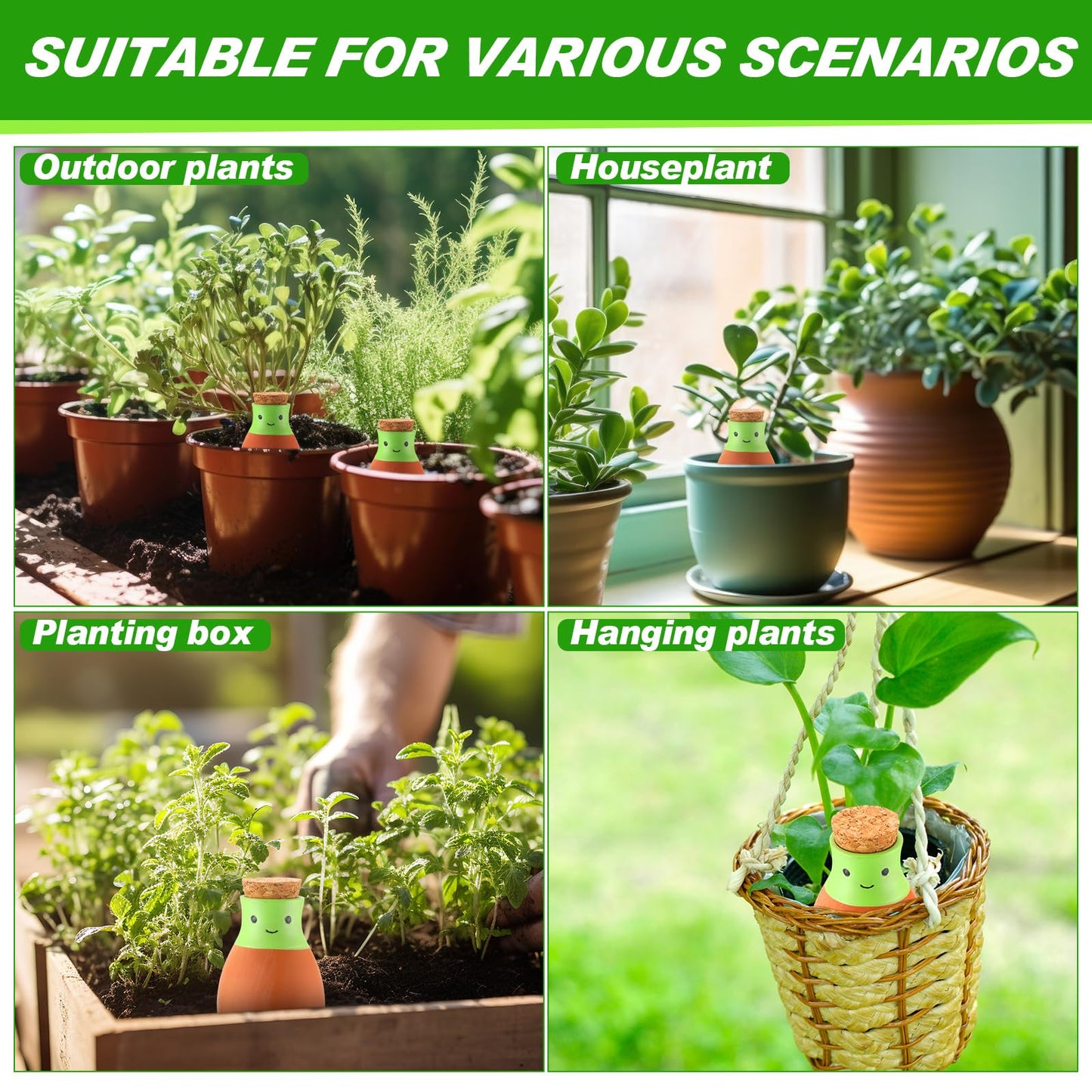LemonRoad 4 Pcs Self Watering Terracotta Globes 11.5oz Large Ollas Plant Watering Globes Planter Insert Spike Pot Clay Planter Irrigation Device for Outdoor Indoor Easy to Refill Plant Lover Gift