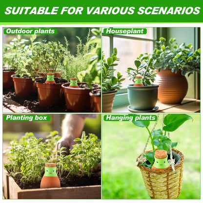 LemonRoad 4 Pcs Self Watering Terracotta Globes 11.5oz Large Ollas Plant Watering Globes Planter Insert Spike Pot Clay Planter Irrigation Device for Outdoor Indoor Easy to Refill Plant Lover Gift
