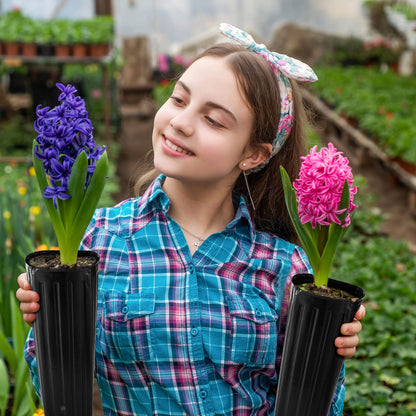 Nuenen 300 Pcs Tall Pot Plastic Deep Plant Nursery Pots Black Seedling Flower Plant Container with Drainage Holes for Indoor Outdoor Gardening (11.8" H X 3.9" W)