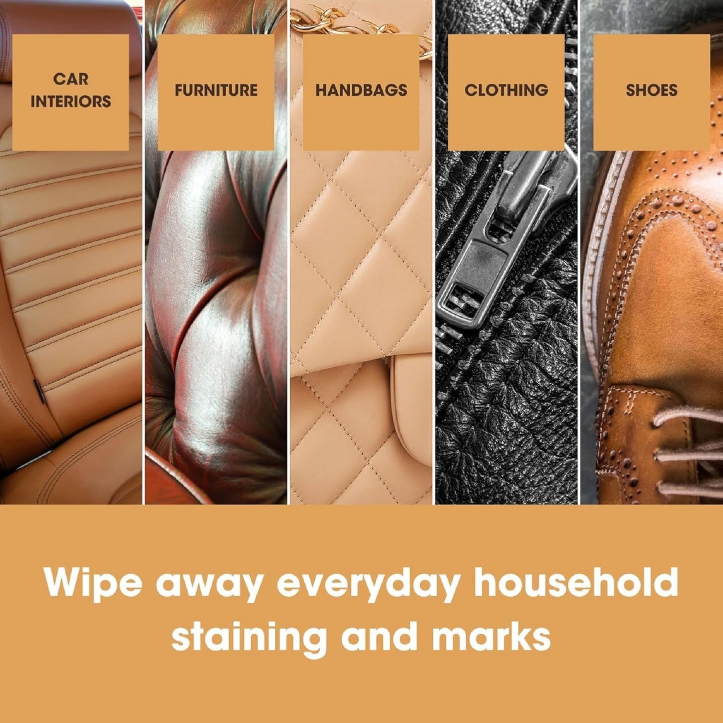 Furniture Clinic Leather Cleaning Wipes | 80 Count | 4-in-1 Clean, Nourish, Condition, & Restore Leather & Vinyl Furniture, Handbags, Jackets, Car Seats, Interiors & More | Residue & Streak-Free