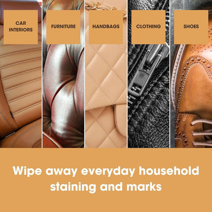 Furniture Clinic Leather Cleaning Wipes | 80 Count | 4-in-1 Clean, Nourish, Condition, & Restore Leather & Vinyl Furniture, Handbags, Jackets, Car Seats, Interiors & More | Residue & Streak-Free
