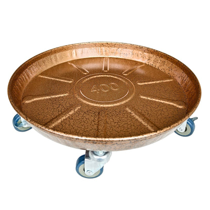 Mornteko Plant Pallet Caddy, 15.94" Heavy Duty Metal Planter Pot Mover, Plant Pot Pallet Dolly Caster with Iron Wheels, 2 Pack (15.94 inches, Bronze)