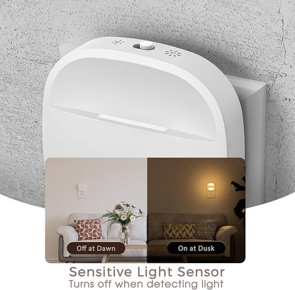 Briignite LED Night Lights Plug Into Wall,2 Packs Plug in Night Light with Dusk to Dawn Sensor, Foldable Plug Nightlight Adjustable Brightness, for Bathroom, Hallway, Kitchen