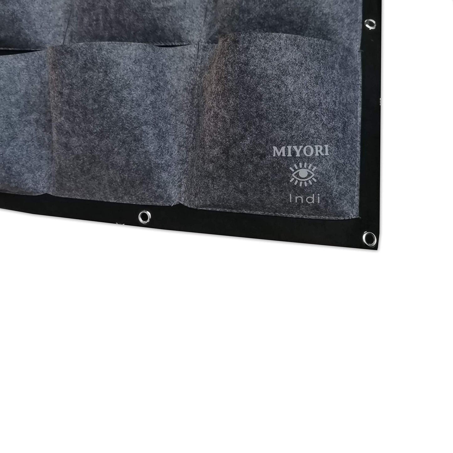 MIYORI Indi-36 Pockets Vertical -Hanging Vertical Garden Wall Planter -Decor Fence Hanger with Wall Pockets Grow Planting Plant kit pots (25 Pockets, Gray (36 Pockets)
