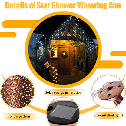 Honoson Solar Watering Can with Lights Waterproof Solar Outdoor Garden Decor Fairy Water Can Hanging Lantern Landscape Sprinkle Twinkle LED Decorative Gift for Women Yard Patio Pathway(Classic Style)