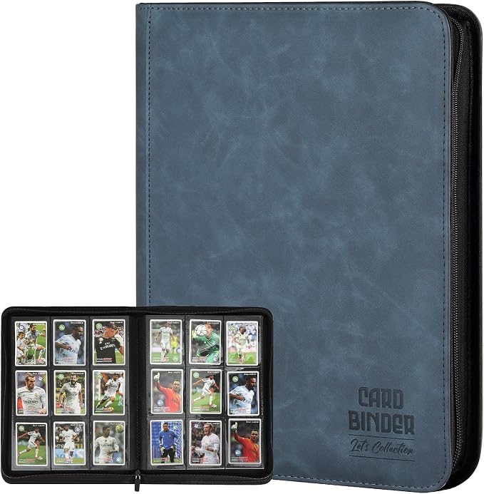 Trading Card Binder, Premium 9 Pocket Double Sided 540 Pocket PU Card Collection Binder, Collectible Trading Card Albums for MTG, TCG, Sport Card, Game Cards (Blue)