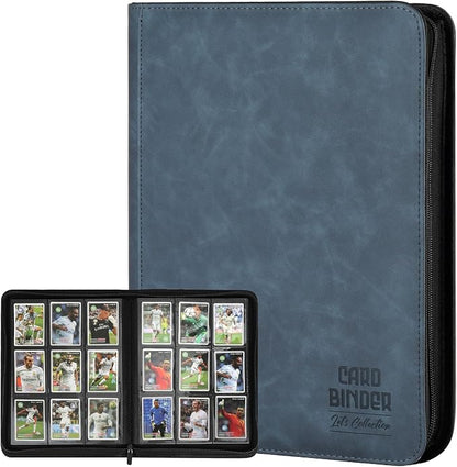 Trading Card Binder, Premium 9 Pocket Double Sided 540 Pocket PU Card Collection Binder, Collectible Trading Card Albums for MTG, TCG, Sport Card, Game Cards (Blue)