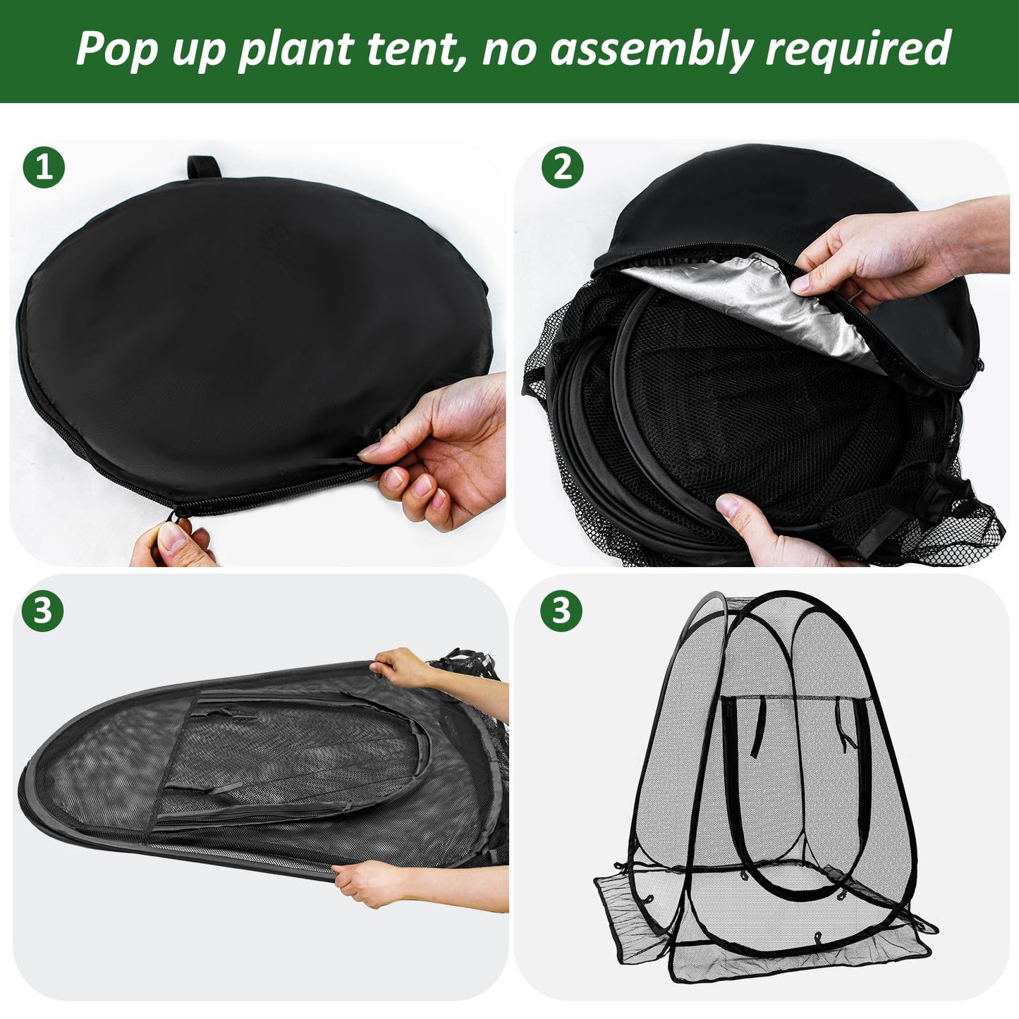 2pcs Pop Up Mesh Plant Protectors from Animals,Large Plant Netting Guard Cover with 8 Stake Crop Cage Fine Mesh Plant Tents for Protect Flower Tomato Vegetable from Deer Cat Bird Squirrel, 28x28x34 In
