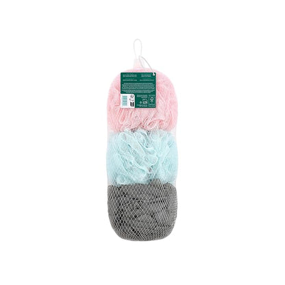 EcoTools EcoPouf 3 Pack Bath Sponge Set, Soft Recycled Netting Shower Poufs for Gentle Exfoliating & Daily Body Cleansing, Rich Lather Loofah Sponges, Vegan & Cruelty-Free