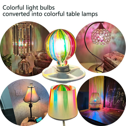 POXIN G95 Glass LED Light Bulb,E26 Base Warm Light 2700K 6 Watts LED Light Bulbs,Rainbow Sunflower Tiffany Lamp for Bedside Living Room Dormitory Dining Room Decorate Gift