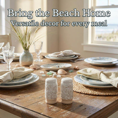 The Bridge Collection Ceramic Coastal Salt and Pepper Shakers