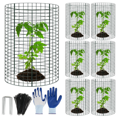 WAKCCIL 18 pcs 24"x 12" Large Plant Protectors from Animals,6 Pack Wire Cloche Cages to Keep Animal Out, Plants Cage Chicken Wire Cloche Protect Garden,Shrubs and Vegetables Protector