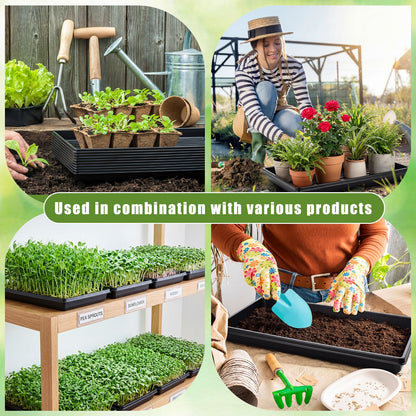Vesici 20 Pack 1020 Seed Starting Tray Heavy Duty Plant Growing Flat Seedling for 72/128 Cell Plug Plant Nursery Tray No Hole Germination Transplant for Microgreens Gardening Greenhouse (L)