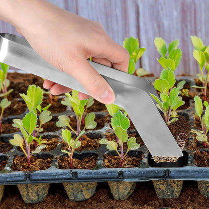 Seedling Transplant Tongs, 6.7 Inch Stainless Steel Gardening Plants Seedling Transplant Tool, Rustproof Mooth Handle Remove Transplant Pliers for Reducing Root Damage (6.7 inch)