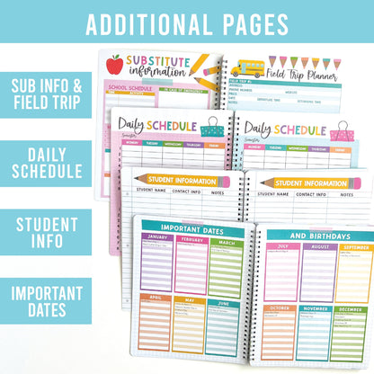 Hadley Designs Teacher Planner 2025-2026 – Lesson Planner Book for Teachers Must Haves, Undated Teacher Planners, Lesson Plan Notebook, Homeschooling Planners, Teachers Appreciation Gifts