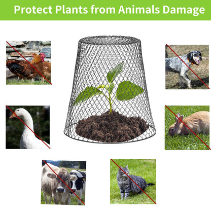 24 Pcs Chicken Wire Cloche Plant Protector Cover Plant Protector from Animals Metal Garden Protections for Plants, Shrubs and Vegetables with 48 Ground Stakes (24)