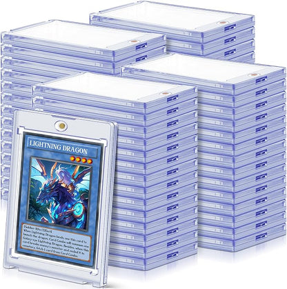 128ct Magnetic Card Holders Cases, 35pt Acrylic Baseball Hard Plastic Card Case Fit for MTG, TCG, Standard Cards, Sports Cards Storage and Display