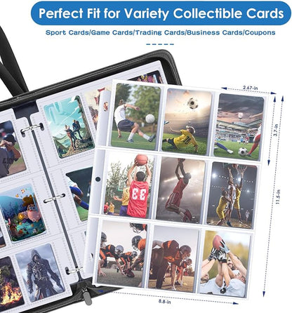 900 Pockets Card Binder, Trading Card 9 Pocket Durable Card Holder Album, Baseball Card Protectors for MTG,TCG, Game Cards, Sports Cards (Navy Blue)