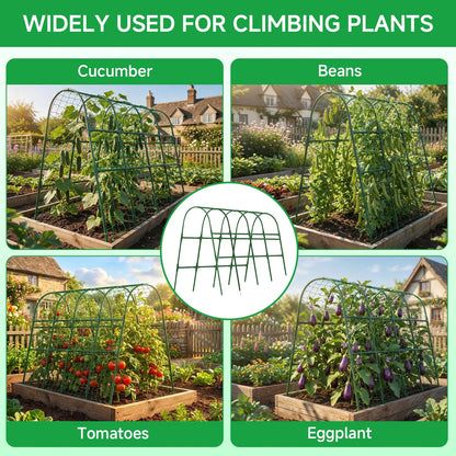 Cucumber Trellis for Raised Bed, 48x65 Inch U-Shape Garden Trellis for Outdoor Climbing Plants, Rust-Resistant Arch Plant Support Vegetable Trellis for Cucumber Tomato Pea Zucchini, Squash