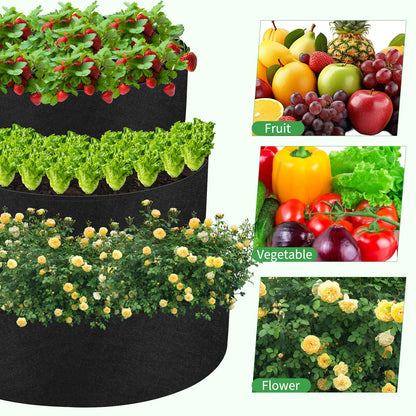 Sibosen 3 Tiered Fabric Strawberry Planter Strawberry Pyramid Planter for Outdoor Growing Vegetables Herb Plant（48 36 24 Inch ）