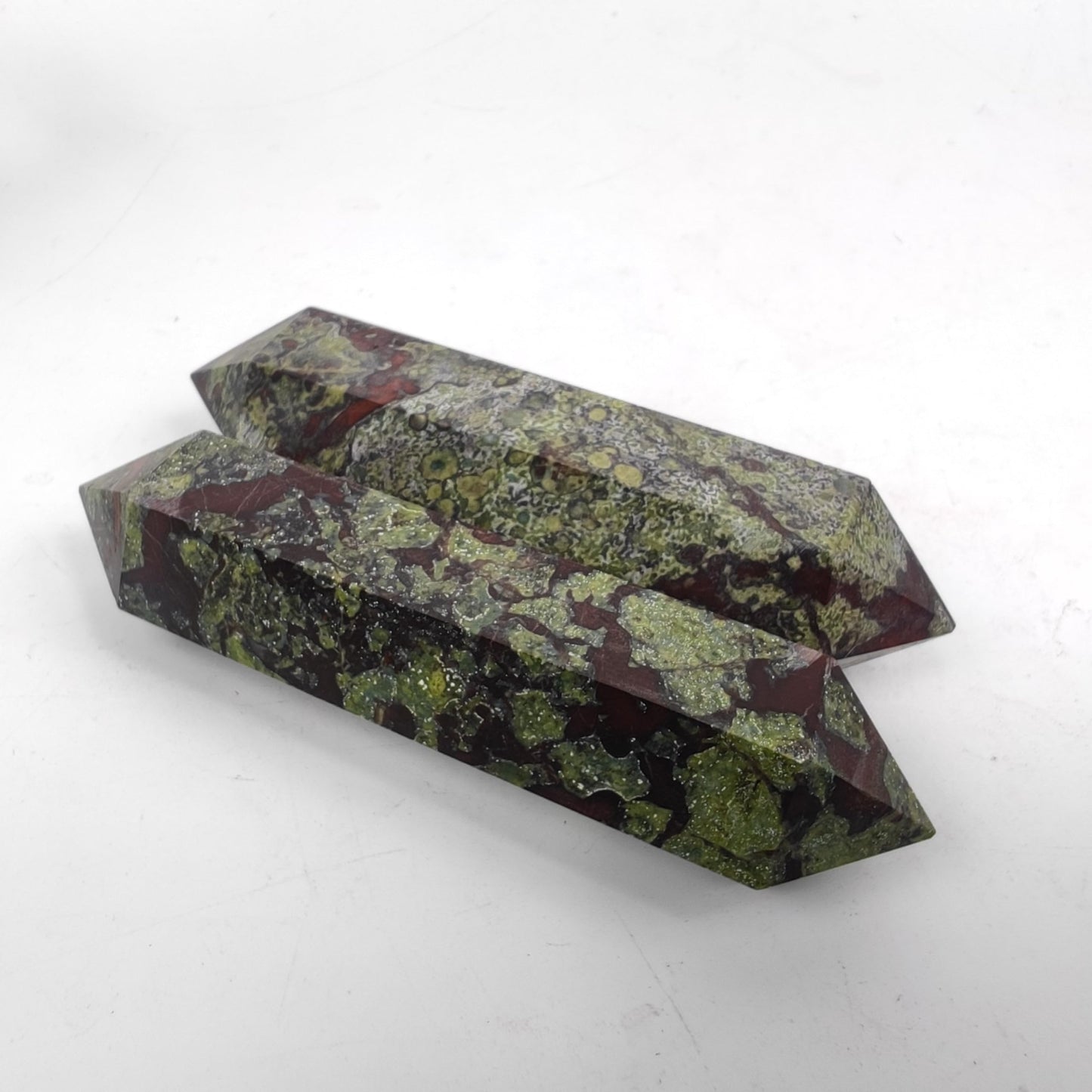 10cm Natural Crystal Tower Two Point Wand Obelisk 6 Faceted Crystals Point Chakra Stone Kit Home Decor Reiki Healing Gift (Green Fluorite)