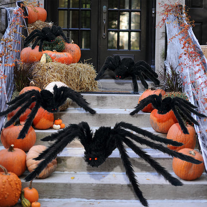 Nirohee Halloween Decorations Outdoor,6 Pack Giant Spider Halloween Party Decor Large Outside Decorations,Scary Spiders with Bendable Legs for Lawn,Yard,Spider Web,Wall,Window