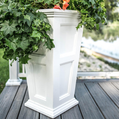 Mayne Fairfield 28-Inch Tall Planter – Self-Watering, Weather-Resistant Planter for Flowers – Durable Outdoor Design for Patio, Porch, or Entryway