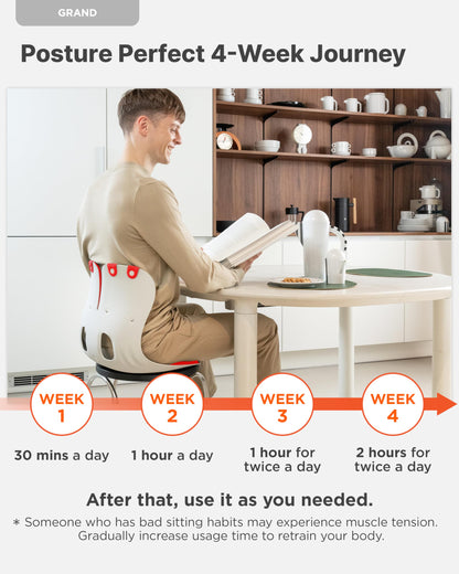curble Grand(Extra Wide & Sturdy) – Ergonomic Back and Lumbar Support for Good Posture Correction and Back Pain Relief, Perfect for Office, Floor Seat, and Work from Home, Patented (Red)