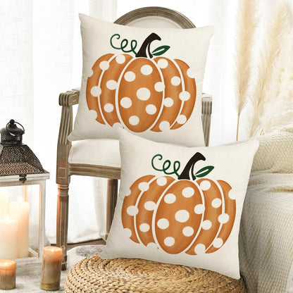 MAZSHTTD Fall Pillow Covers 18x18 Inch Polka Dots Pumpkin Outdoor Decorative Throw Pillow Covers for Fall Thanksgiving Halloween Home Decor Pillows Pillow Covers for Couch Sofa
