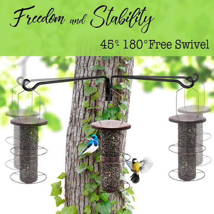 AJART Swivel Hanging Plant Bracket: Outdoor Bird Feeder Hangers for Wall Mount 16 Inch - 2 Pieces Hummingbird Feeder Hook for Flower Basket