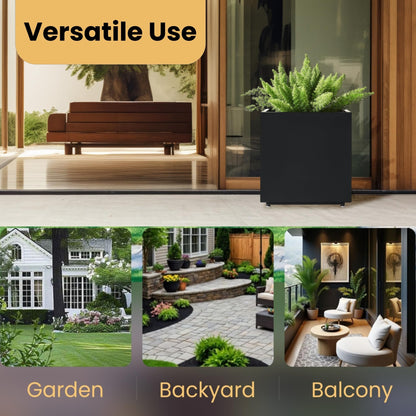 Foresland 20Wx20Dx21H Metal Planter Box, Large Cube Garden Planter for Outdoor Plants, Easy 5-Min Assembly, Drainage Holes, Adjustable Feet