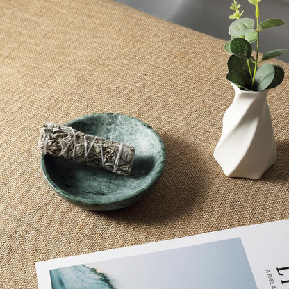 Koville Natural Green Marble Incense Holder, Upgraded 6" Incense Holders for Sticks, Sturdy Incense Burner Ash Catcher, Ideal for Meditation, Relaxing, Easy to Clean