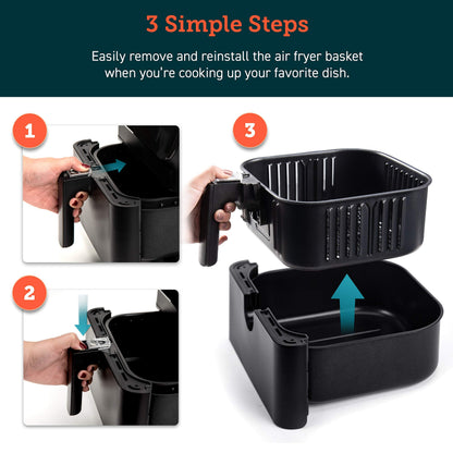 COSORI Air Fryer Accessories, Replacement 5.8QT Original Basket For COSORI CP358-AF, CS358-AF Air Fryers, Non-Stick, Dishwasher-Safe, CAF-P582B